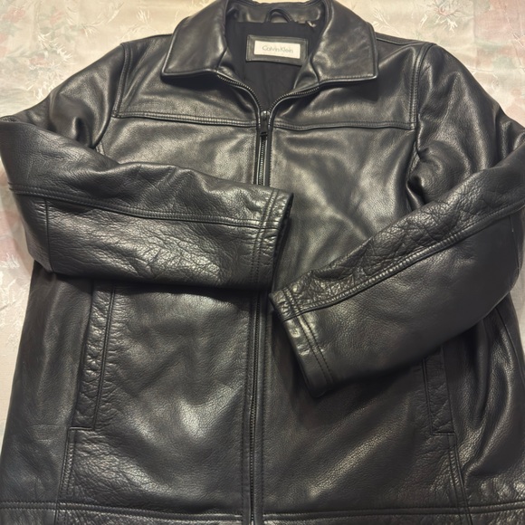 Calvin Klein Other - Calvin Klein Black Leather Outerwear
